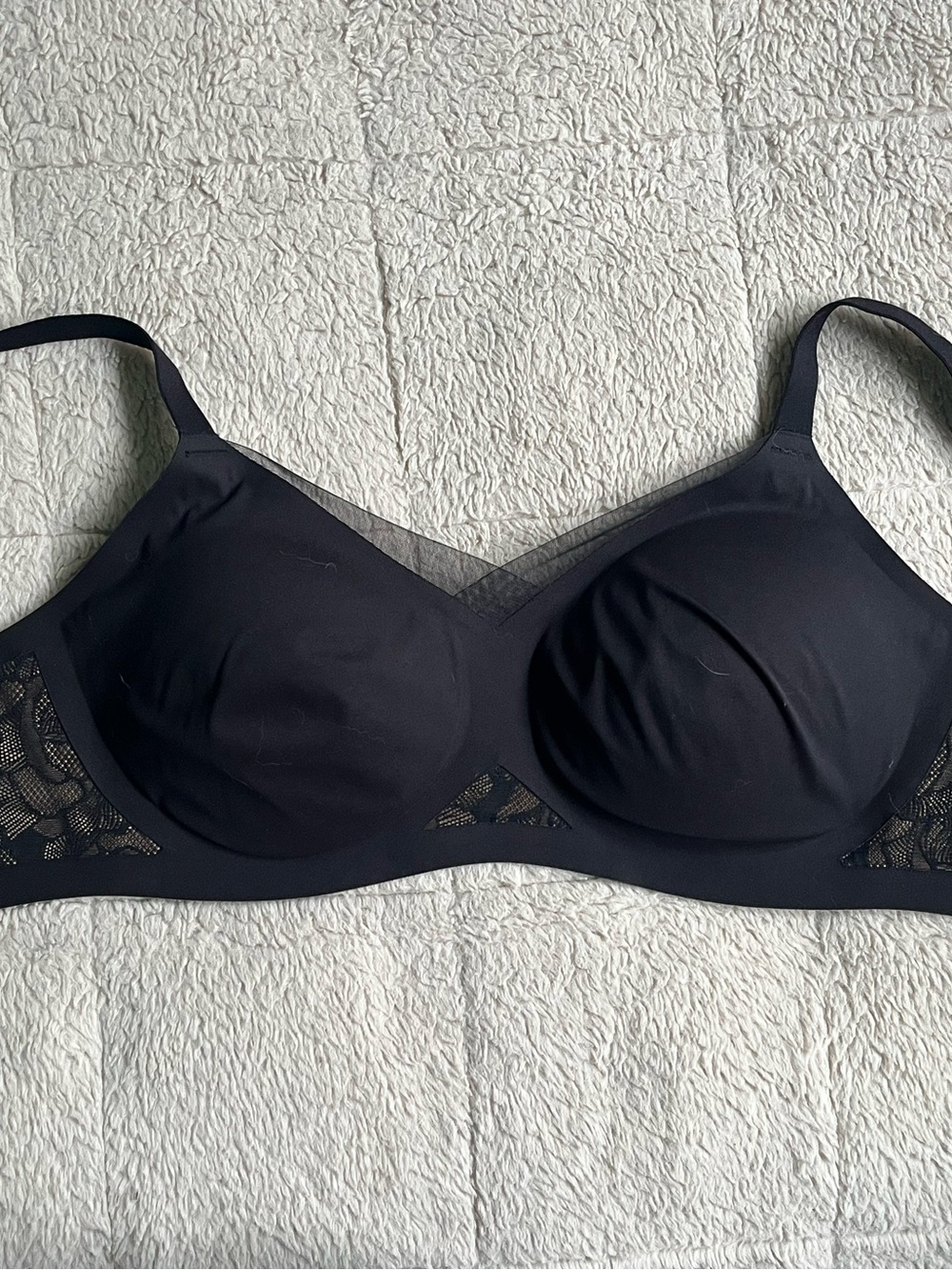 Wireless Honeylove Mesh & Lace Crossover S+ Black Lace Band Extender T-Shirt